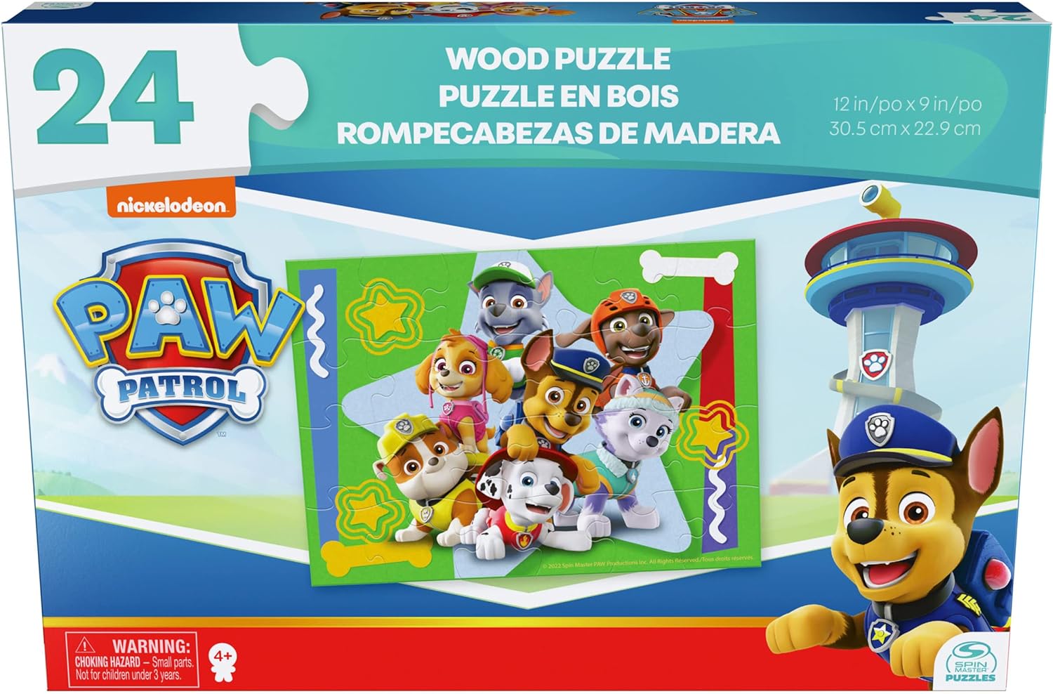 Patrulla Canina, Rompecabezas de 24 Piezas de Madera de Chase, Skye, Marshall, Everest, Zuma, Rocky y Rubble