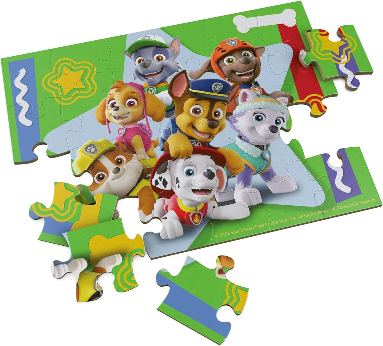 Paw Patrol 24 Piece Wooden Puzzle of Chase, Skye, Marshall, Everest, Zuma, Rocky and Rubble