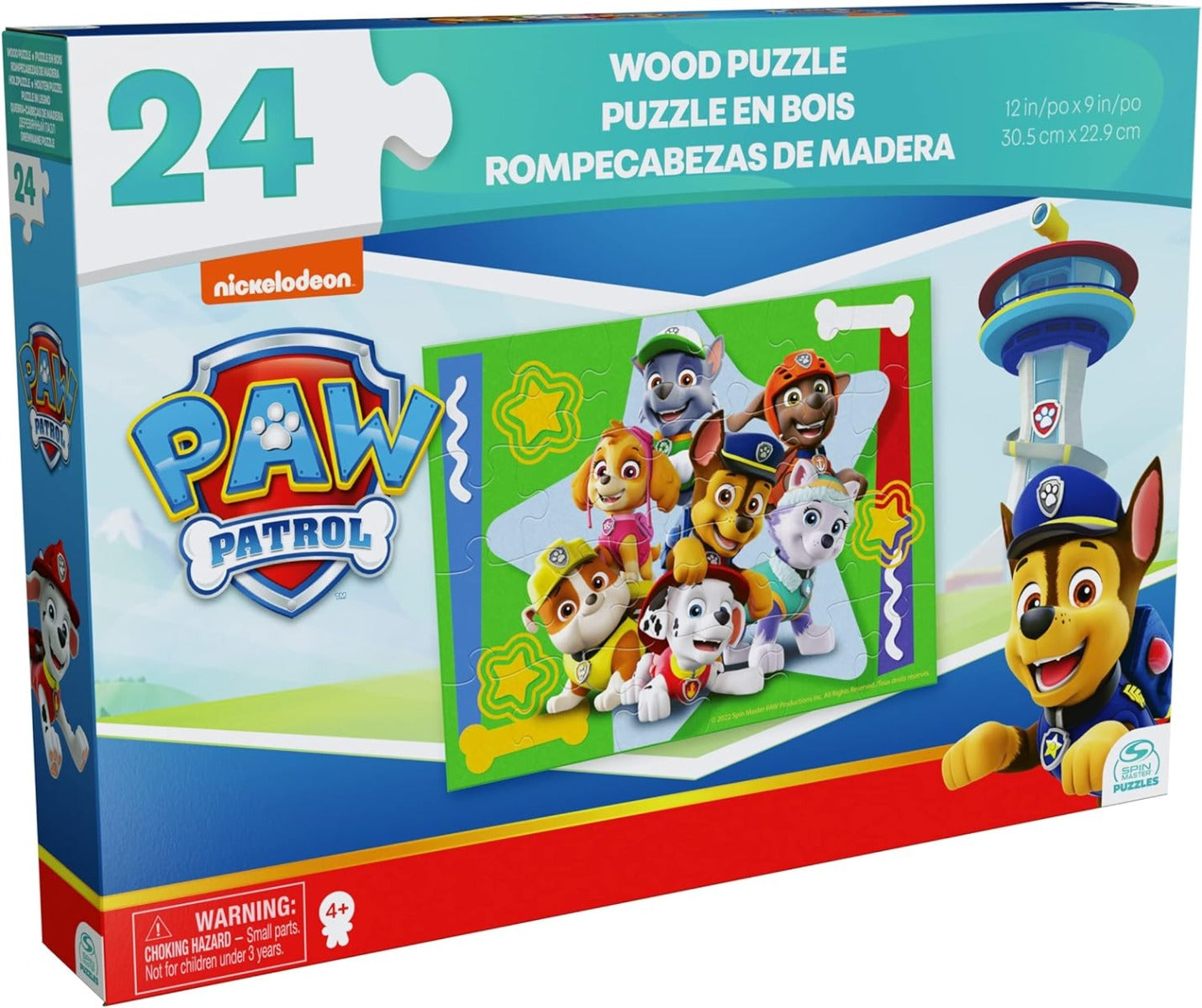 Paw Patrol 24 Piece Wooden Puzzle of Chase, Skye, Marshall, Everest, Zuma, Rocky and Rubble