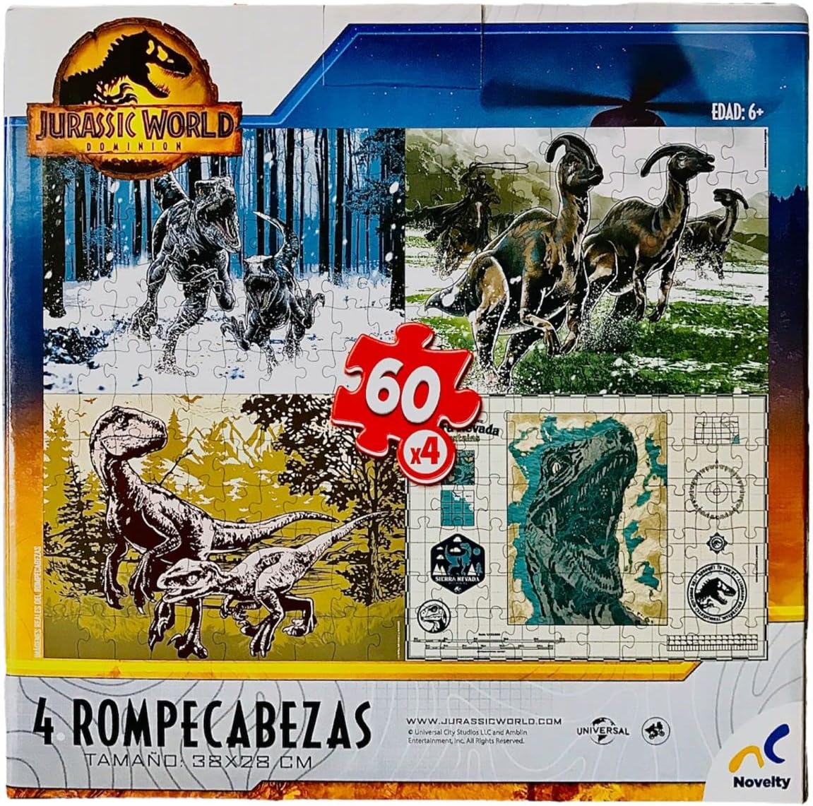 Novelty Rompecabezas Jurasic World 4 en 1