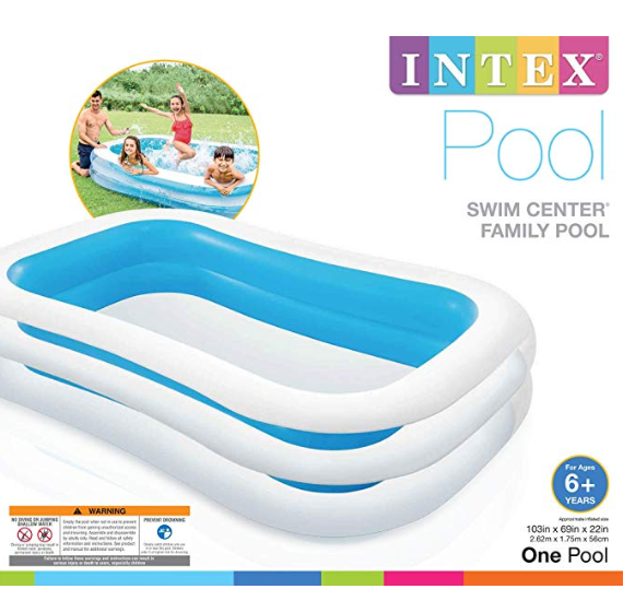 Intex Large Rectangular Inflatable Family Pool