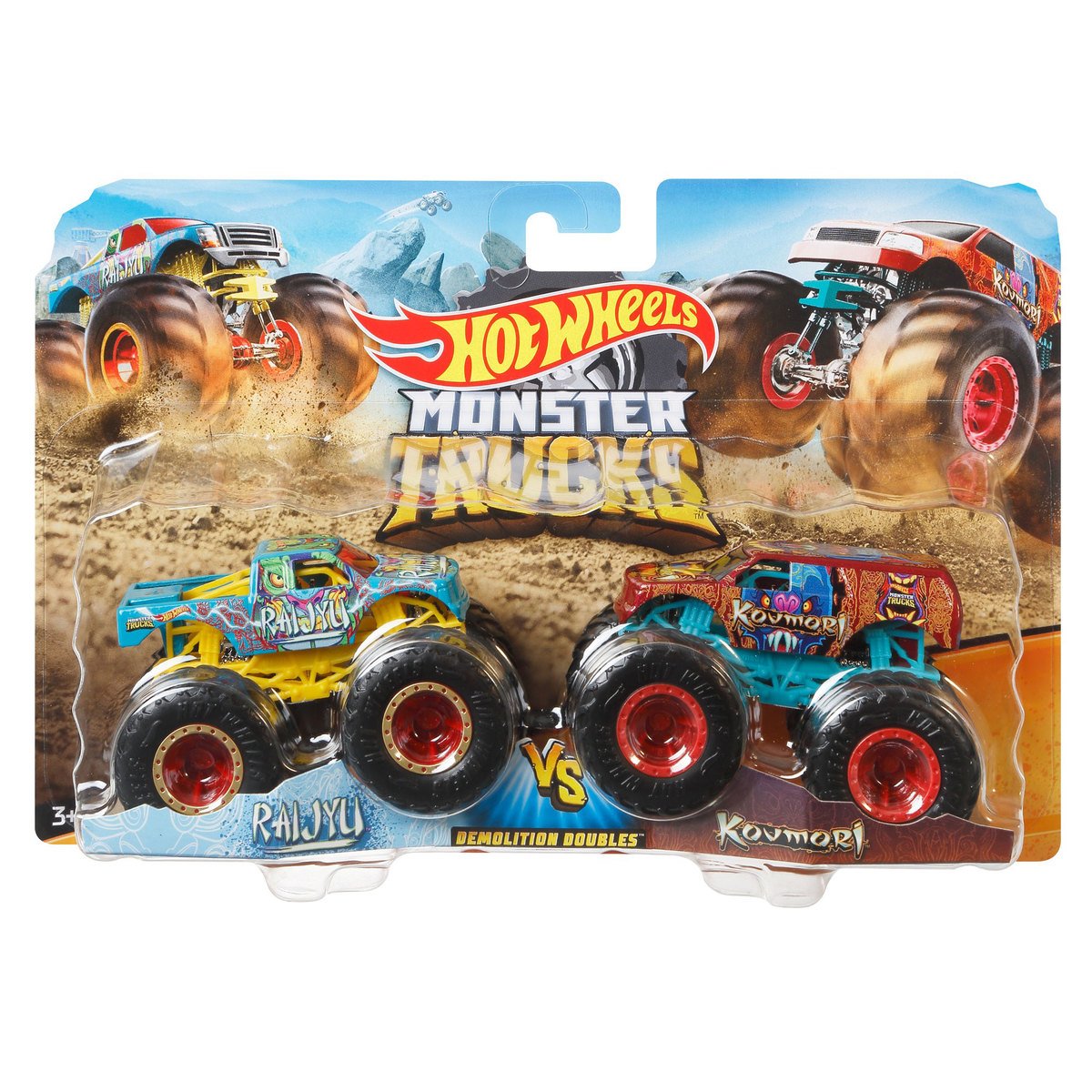 Hot Wheels Monster Trucks 2-Pack 1:64 Scale FYJ64