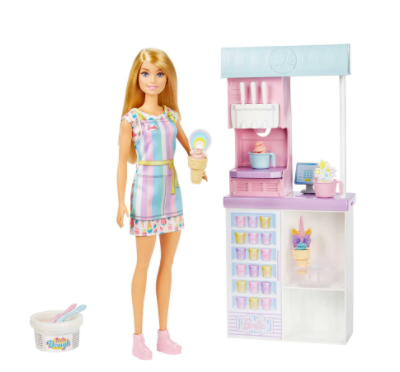 Barbie Professions Ice Cream Parlor Set with Doll HCN46