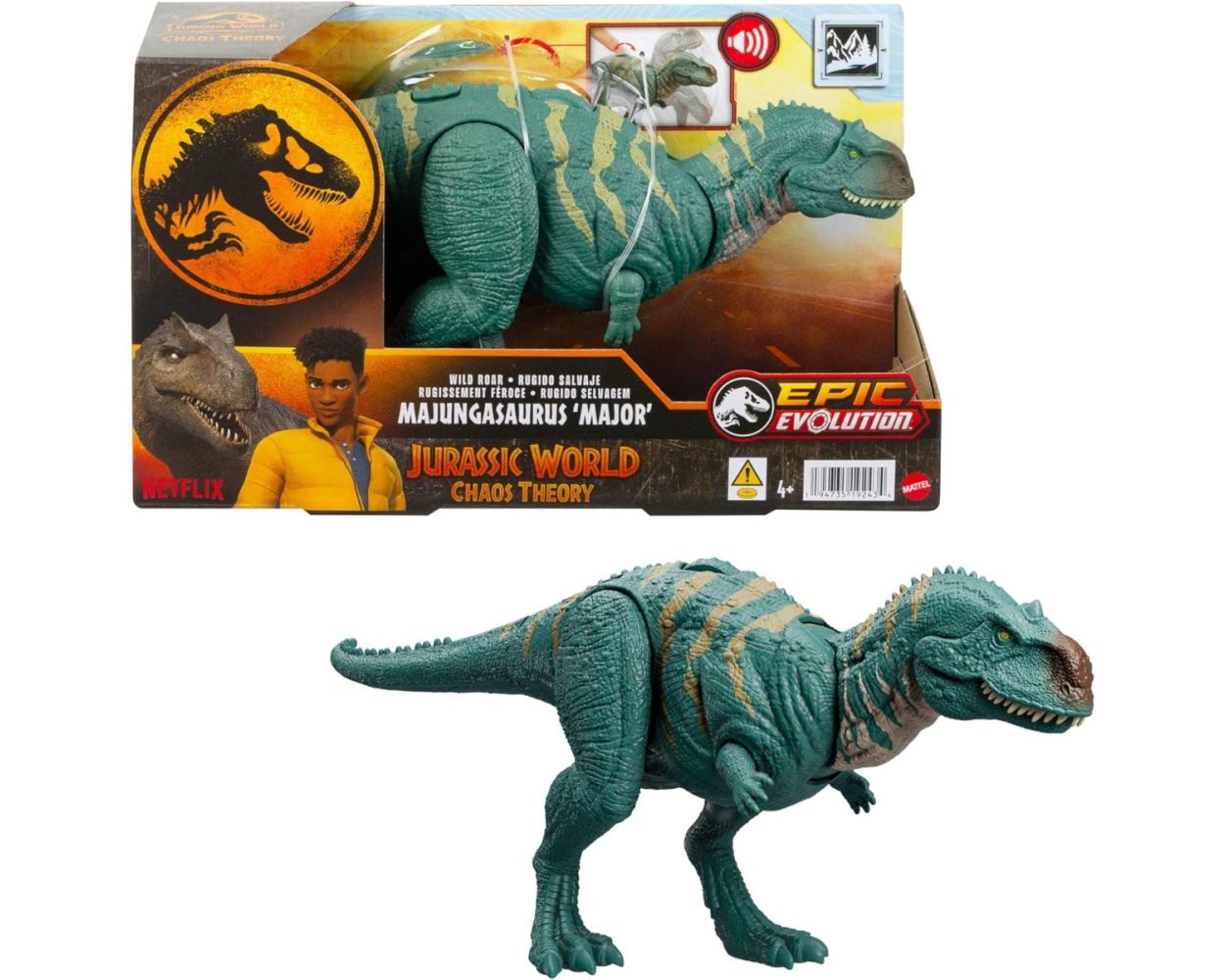 Mattel Jurassic World Dinosaurio de Juguete Rugido Salvaje Majungasaurus JulioCepeda