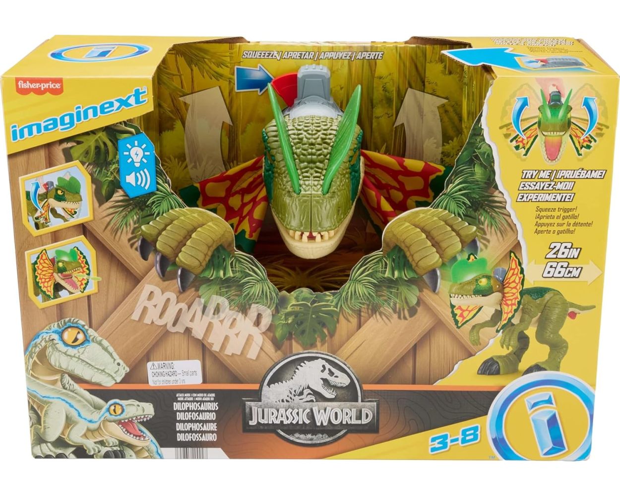 Imaginext Jurassic World Dinosaurio de Juguete Dilophosaurus HVY16 JulioCepeda