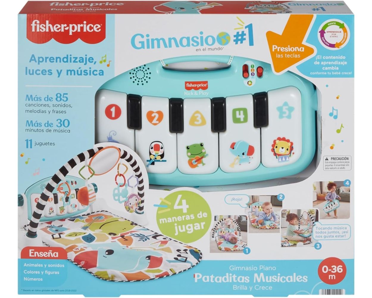 Fisher Price Baby Gimnasio para Bebes Piano Pataditas Musicales HWY50 JulioCepeda