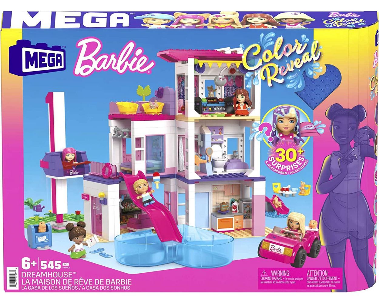 Mega Construx Barbie Jogo de construção A Casa dos Sonhos, Modelo:HHM01,  Cor: Multicolorido